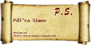 Póra Simon névjegykártya